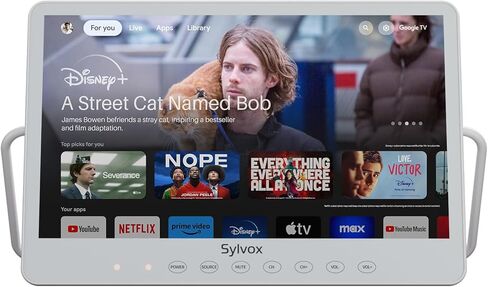 SYLVOX Portable TV, 15.6‘’ Google TV, IP66 Waterproof, 1080P Small Smart Television with Google Assistant Remote | 10000mAh Battery-Powered TV for Kitchen, RV and More in Saudi Arabia