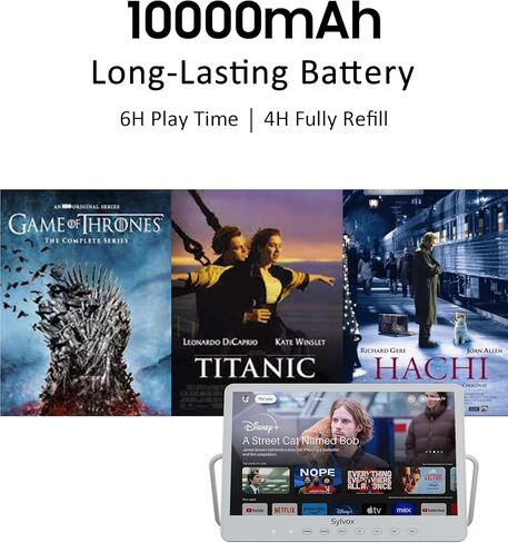 SYLVOX Portable TV, 15.6‘’ Google TV, IP66 Waterproof, 1080P Small Smart Television with Google Assistant Remote | 10000mAh Battery-Powered TV for Kitchen, RV and More in Saudi Arabia