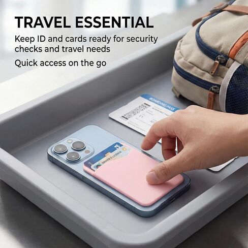 2-Pack Silicone Suction Phone Wallet (Stick-on) - Adhesive Credit Card Holder with Suction Cups for Mirror/Shower - Cute ID Pouch Case for iPhone/Android, Cool Gadget gifts (Pink) in Saudi Arabia