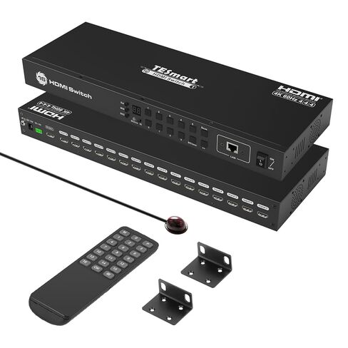 TESmart 16×1 HDMI Switch 16 in 1 Out 4K HDMI Switcher with IR Remote 4K@60hz 16 Port HDMI Switch Box HDCP 2.2,Auto Switch,19-inch Rack-Ears Mount,LAN Port Control,Auto Scan Switch in Saudi Arabia
