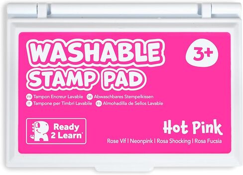 READY 2 LEARN Washable Stamp Pad - Hot Pink - Non-Toxic - Fade Resistant - Perfect for Scrapbooks, Posters and Cards - New and Improved 2022 Version in Saudi Arabia