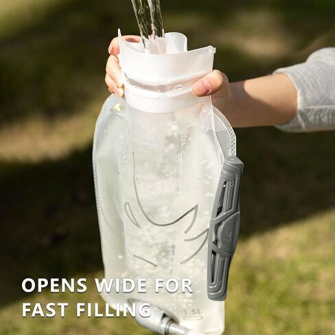 N NEVO RHINO المثانة الترطيب 1.5L، المثانة المياه للمشي لمسافات طويلة على ظهره تسرب دليل على تخزين المياه المثانة، BPA الحرة، واسعة فتح الحقيبة المياه حزمة الترطيب للتخييم ركوب الدراجات الجري in Kuwait