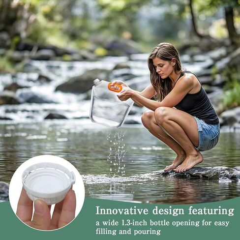 40 Pcs 1.3 Gallon Collapsible Water Storage Bag with Funnel and Stickers Leakproof Emergency Jug Container Clear Plastic Water Bladder Outdoor Flat Pouch for Hiking Sport Backpack Camping in Saudi Arabia