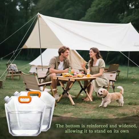 40 Pcs 1.3 Gallon Collapsible Water Storage Bag with Funnel and Stickers Leakproof Emergency Jug Container Clear Plastic Water Bladder Outdoor Flat Pouch for Hiking Sport Backpack Camping in Saudi Arabia