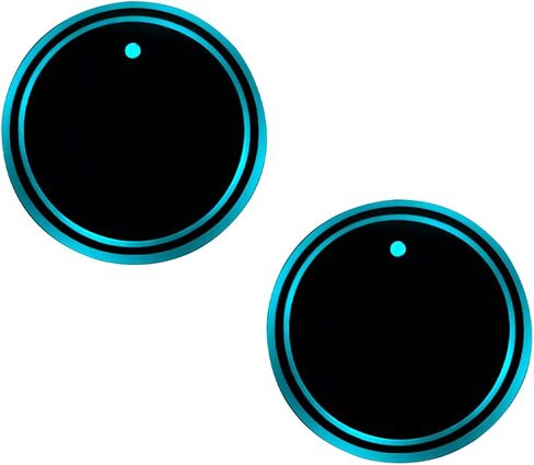 Car Cup Holder Coaster, 2PCS USB Rechargeable Vehicle LED Cup Holder Atmosphere Lights, Automotive Interior Decoration Lamp Drink Bottle Mat, Universal for SUV RV Truck (Multicolor Halo) in Saudi Arabia