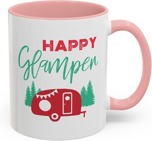 Happy Glamper Coffee Mug | Perfect for Camping Enthusiasts, Holiday Gatherings, Unique Gift Idea, Cozy mornings, Glamping in Saudi Arabia