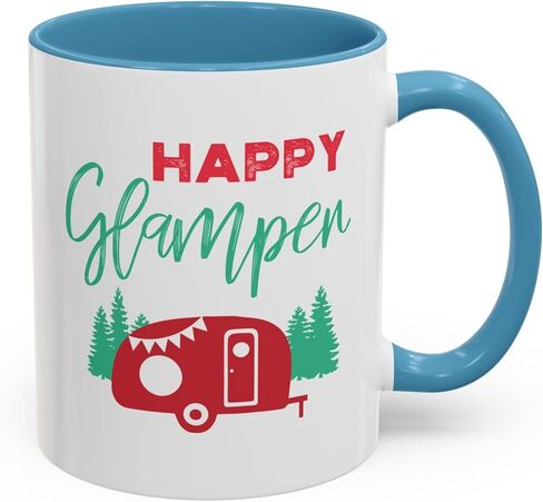 Happy Glamper Coffee Mug | Perfect for Camping Enthusiasts, Holiday Gatherings, Unique Gift Idea, Cozy mornings, Glamping in Saudi Arabia