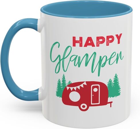 Happy Glamper Coffee Mug | Perfect for Camping Enthusiasts, Holiday Gatherings, Unique Gift Idea, Cozy mornings, Glamping in Saudi Arabia