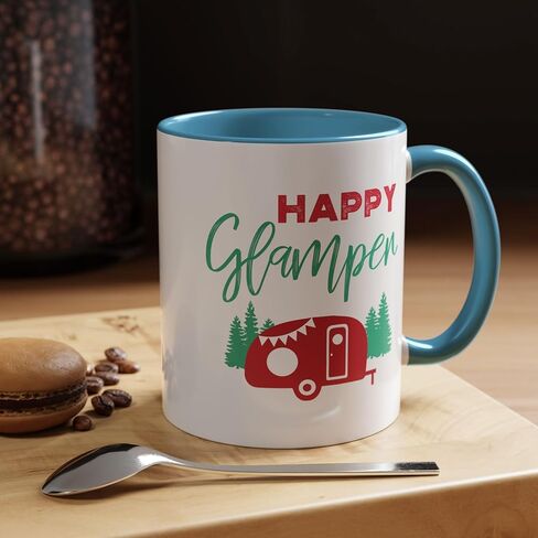 Happy Glamper Coffee Mug | Perfect for Camping Enthusiasts, Holiday Gatherings, Unique Gift Idea, Cozy mornings, Glamping in Saudi Arabia