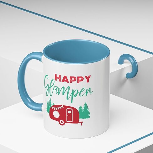 Happy Glamper Coffee Mug | Perfect for Camping Enthusiasts, Holiday Gatherings, Unique Gift Idea, Cozy mornings, Glamping in Saudi Arabia