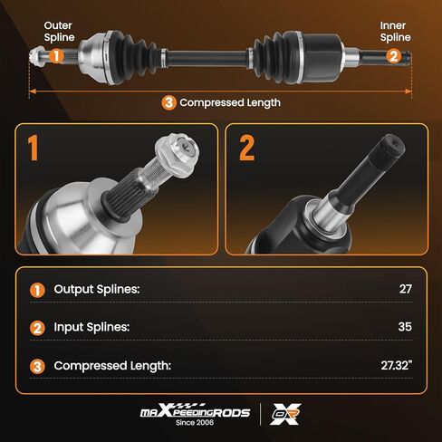 maXpeedingrods Pair (2) Front CV Axle Shaft Assembly for Ford Escape 2013-2019, Lincoln MKZ 2013, 1.5L 1.6L 2.0L 2.5L AWD Only, Driver and Passenger Side, Replace# CV6Z3B437A, CV6Z3B437B, CV6Z3B437B in Saudi Arabia