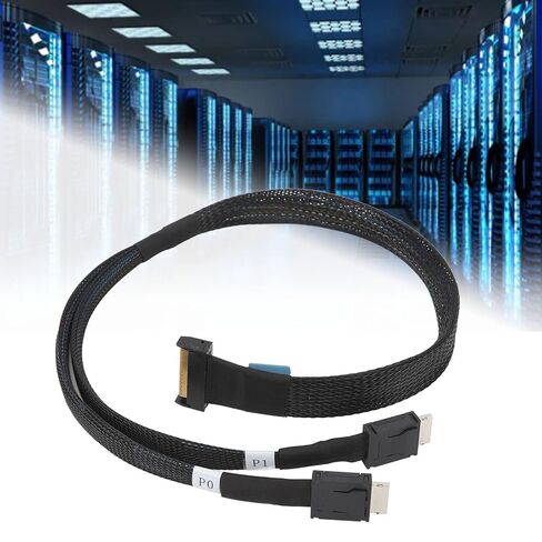 كابل Sorandy 8i إلى Oculink SFF 8611 4i، سلك PCIe 5.0 32GTs MCIO X8 إلى 2 SFF 8611 مع مشبك تثبيت، مثالي لمركز بيانات الخادم والحوسبة السحابية، 50 سم in Saudi Arabia