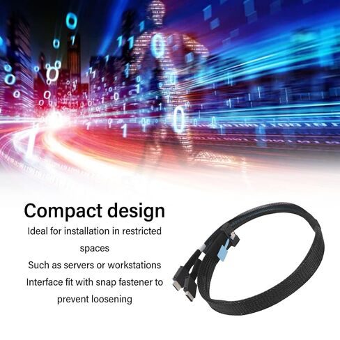 كابل Sorandy 8i إلى Oculink SFF 8611 4i، سلك PCIe 5.0 32GTs MCIO X8 إلى 2 SFF 8611 مع مشبك تثبيت، مثالي لمركز بيانات الخادم والحوسبة السحابية، 50 سم in Saudi Arabia