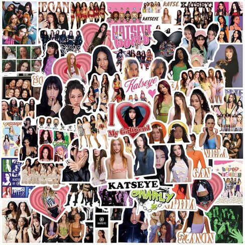 120 PCS KATSEYE Stickers, Waterproof Vinyl Pop Korean Girls Stickers for Laptop Water Bottle, Computer, Skateboard, Phone DIY Decals for Teens Adults in Saudi Arabia