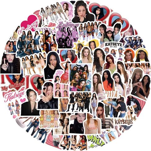 120 PCS KATSEYE Stickers, Waterproof Vinyl Pop Korean Girls Stickers for Laptop Water Bottle, Computer, Skateboard, Phone DIY Decals for Teens Adults in Saudi Arabia