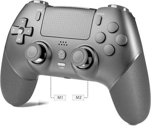 وحدة تحكم لاسلكية من CHEREEKI لجهاز PS4 مع عصا تحكم بتأثير Hall و2 أزرار ماكرو ومستشعر حركة واهتزاز وبطارية 1000 مللي أمبير في الساعة ولوحة لمس 3.5 مم ومقبس سماعة رأس أسود in Kuwait