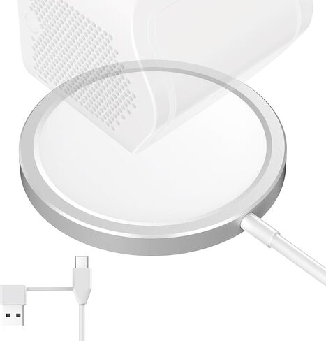 قاعدة شحن لاسلكية مصنوعة من سبائك الألومنيوم المعدنية لمشغل Yoto 3، تتضمن كابل USB-C بطول 4.9 قدم وكتلة محول شحن، قاعدة طاقة للاستخدام المنزلي أثناء السفر (ليس للأجهزة اللاسلكية الأخرى) in Kuwait