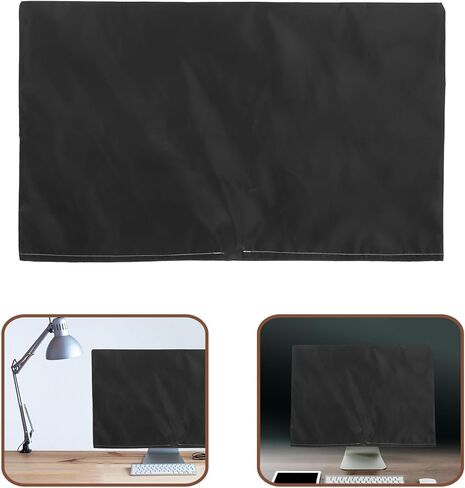 Computer Monitor Dust Cover 23-25 Inch Oxford Fabric Protective Sleeve Anti-static Desktop Screen Protector Black for Gaming and Office Use in Saudi Arabia