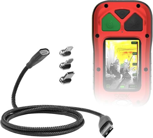 كابل BoxWave متوافق مع Seek Thermal FirePRO 300 - كابل MagnetoSnap PD AllCharge (100 واط)، شحن مغناطيسي مضفر USB من النوع C Micro - أسود نفاث in Kuwait