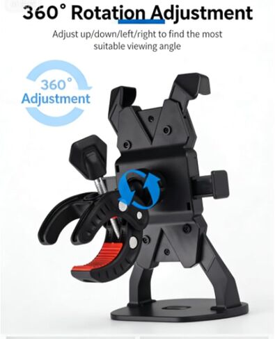 Motorcycle Phone Mount - [Windproof Up to 150 MPH] [Compatible with 7.2-Inch Large-Screen Phones] | Bicycle Phone Holder, Motorcycle Handlebar Phone Clip, Fits iPhone 16 Pro Max in Saudi Arabia