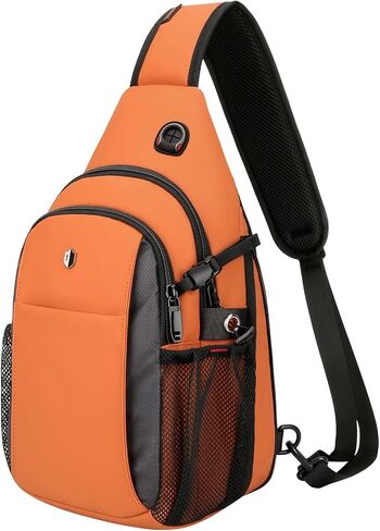 Sling Bag for Men&Women, Water Resistant Anti-Theft Crossbody Bag Small Backpack, Travel Hiking Chest Pack Fits 11inch iPad & Switch 2 | Mens Crossbody Bag, Versatile Daypack, Lightweight, Built-in Audio Port, Reversible Strap, Tough & Splashproof in Saudi Arabia