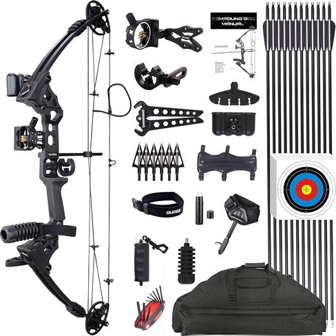 Archery Compound Bow Set 20-70 LBS, Draw Length 24"-30", up to IBO 320 fps, Hunting Compound Bow with All Accessories for Archery Hunting Target Shooting Practice in Saudi Arabia