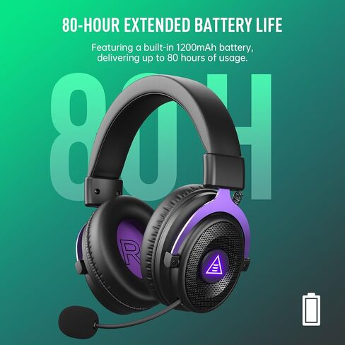 EKSA E900WT Wireless Gaming Headset for PC Ps5 Ps4, 2.4 Ghz USB&Type-C Gaming Headphones with Microphone, 30ms Latency, 80H Battery Bluetooth Headphones for Switch, Laptop, Mobile, Mac in Saudi Arabia