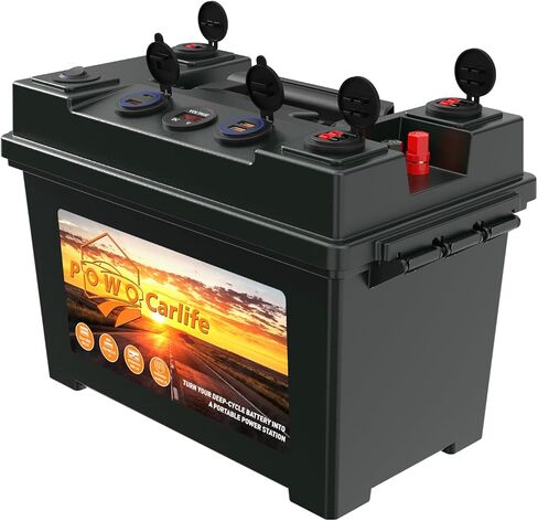 Portable Smart Battery Box Trolling Motor 12V - with QC3.0 /PD Type-C Port/Anderson Plug/Digital Voltmeter, Power Center for RV Solar Panel Boat in Saudi Arabia
