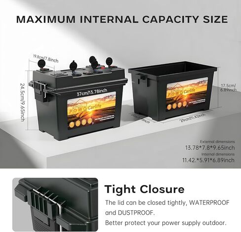 Portable Smart Battery Box Trolling Motor 12V - with QC3.0 /PD Type-C Port/Anderson Plug/Digital Voltmeter, Power Center for RV Solar Panel Boat in Saudi Arabia
