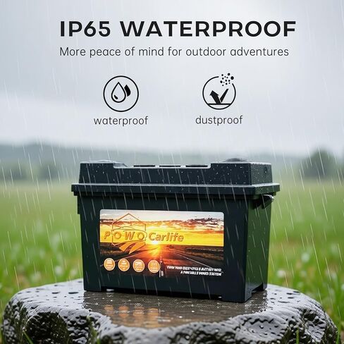 Portable Smart Battery Box Trolling Motor 12V - with QC3.0 /PD Type-C Port/Anderson Plug/Digital Voltmeter, Power Center for RV Solar Panel Boat in Saudi Arabia