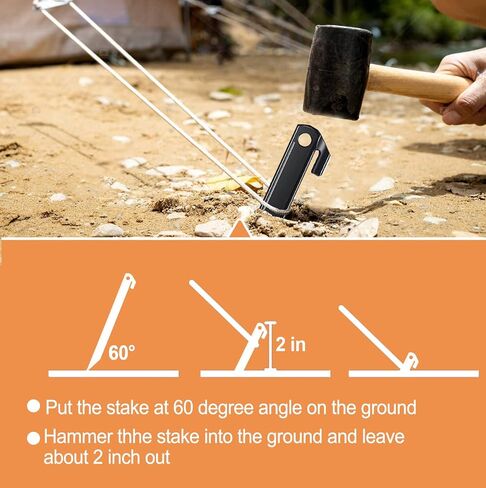 16 Pcs Plastic Stakes 12 inch Heavy Duty Tent Stakes, Replacement Inflatables Stakes, Outdoor Yard Ground Anchor for Christmas Decorations Garden Tent, Camping Accessories Black in Saudi Arabia