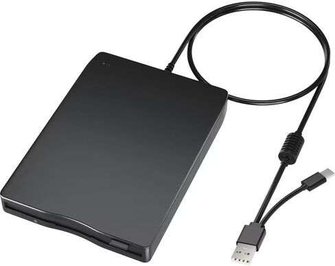 Portable USB 3.5 inch floppy disk external floppy drive, dual interface 1.44MB disk drive, compatible with laptops and desktops, simple connection for data transfer and storage, portable storage drive in Saudi Arabia
