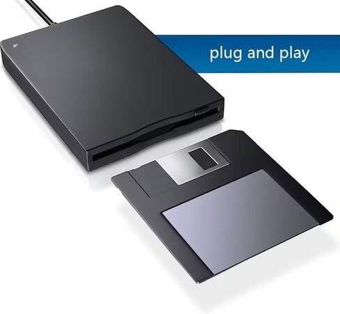 Portable USB 3.5 inch floppy disk external floppy drive, dual interface 1.44MB disk drive, compatible with laptops and desktops, simple connection for data transfer and storage, portable storage drive in Saudi Arabia