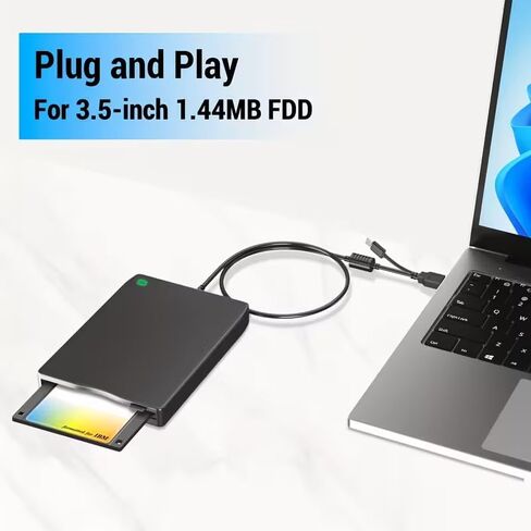 Portable USB 3.5 inch floppy disk external floppy drive, dual interface 1.44MB disk drive, compatible with laptops and desktops, simple connection for data transfer and storage, portable storage drive in Saudi Arabia