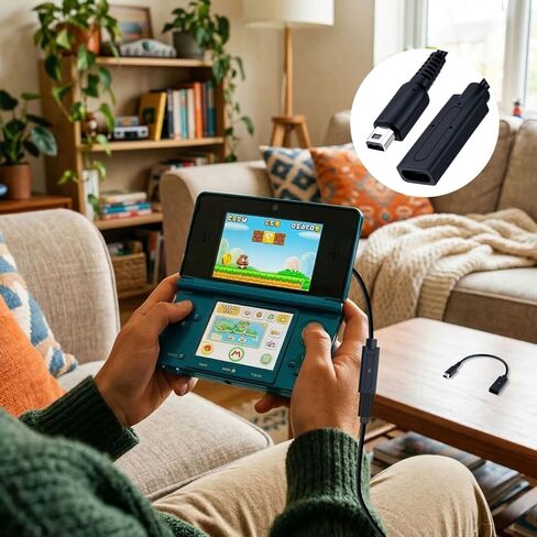 محول شحن USB-C إلى 3DS | محول منفذ شحن USB من النوع C أنثى إلى نينتندو 3DS/2DS XL 3DS/2DS XL 3DS 2DS DSi XL | متوافق مع PD، تيار ثابت 5 فولت/1 أمبير - أسود - 18.5 سم in Saudi Arabia