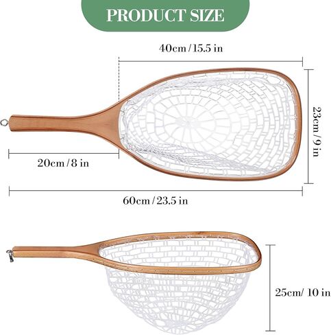 Fly Fishing Net, Soft Mesh Trout with Handle, Soft Rubber Mesh Net for Trout Bass Catch and Release, Gift for Anglers & Fly Fishing Enthusiasts in Saudi Arabia