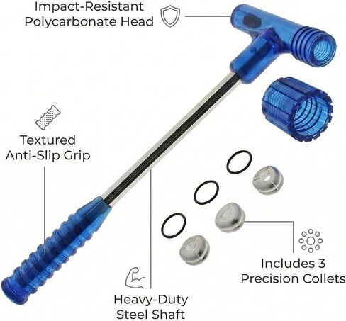 AmeriGunClub Impact Case Bullet Puller Easy Impact Inertia-Style Disassembly Tool for Handloading Fits Multiple Case Sizes with 3 Collets Polymer Construction in Saudi Arabia