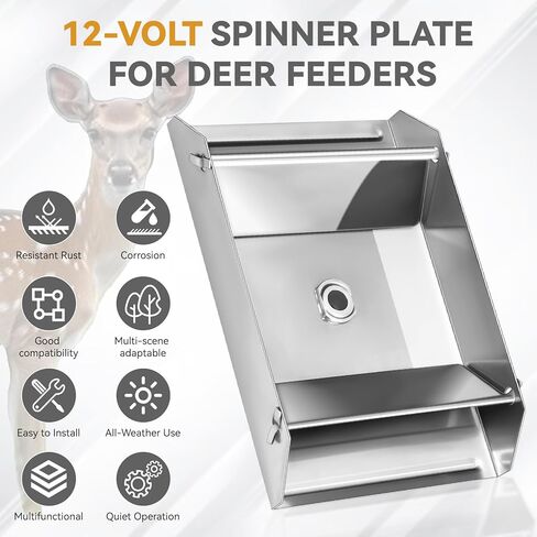 12-Volt Deer Feeder Spinner Plate Fits for 1/4" Motor Shaft, Durable Feed Distribution Rustproof All Season Feeders Plate Spinner, Deer Feeder Parts in Saudi Arabia