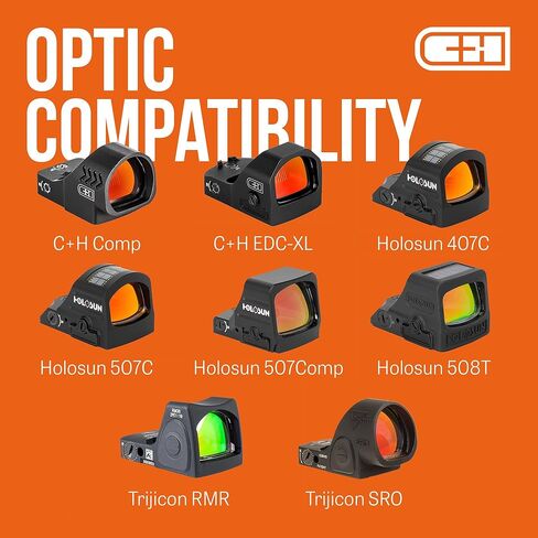 لوحة محول بصريات C+H لـ Glock Gen 6 متوافقة مع Trijicon RMR/SRO/RCR، Holosun 407C/507C/508T | صُنع في الولايات المتحدة الأمريكية - غير متوافق مع Gen5 in Saudi Arabia