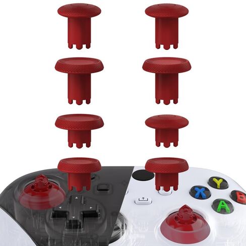 eXtremeRate ThumbsGear V3 Interchangeable Thumbsticks for Xbox Series X/S, 4 Height Adjustable Convex and Concave Grip Joysticks for Xbox One S/X/Elite, for Nintendo Switch Pro - Carmine Red in Saudi Arabia