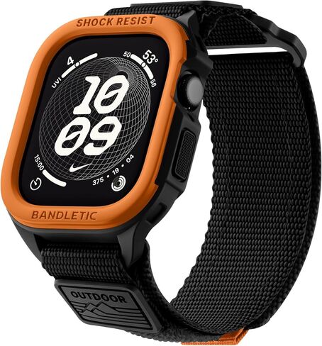 Bandletic Rugged Case with Band Compatible with Apple Watch 49mm(Ultra 3/2/1),46mm(Series 11/10), 45mm(Seriess 9/8/7),44mm(SE3/SE2/SE/6/5/4), Protective Cover Sport Accessories for iWatch Men in Saudi Arabia