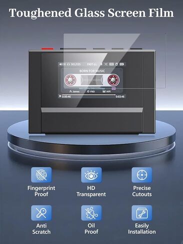 واقي شاشة لمشغل MP3 SnowSky/FiiO Echo MINI HiFi Bluetooth MP3، زجاج مقسى بصلابة 6H، مضاد لبصمات الأصابع، مضاد للخدش، سهل التركيب، شفاف عالي الدقة in Kuwait