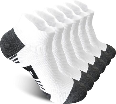 6 Pairs Mens Low Cut Ankle Socks,Comfort Wicking Breathable Cushioned Running|Casual Socks With Arch Support&Heel Tab in Saudi Arabia