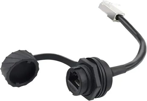 M20 صناعي مقاوم للماء CATE5/6 شبكة إيثرنت RJ45 موصل مقبس أنثى لمحول إشارة لوحة الكمبيوتر (كابل 0.1 متر، صامولة معدنية) in Kuwait