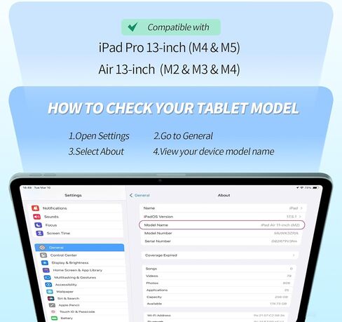 Detachable Matte Paper Film for iPad Pro 13" M5/M4 (2024-2025) & iPad Air 13" M4/M3/M2 (2024-2026), Reusable Magnetic Protector with 2 Extra Pencil Tips, Anti-Glare, HD Clarity in Saudi Arabia