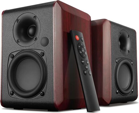 Saiyin Powered Bluetooth Bookshelf Speakers with 3.75" Woofer, 30W*2 Record Player Speakers with TV-ARC/Optical/AUX Input | Turntable Speakers with Subwoofer Line Out for PC,TV, and Home Audio in Saudi Arabia