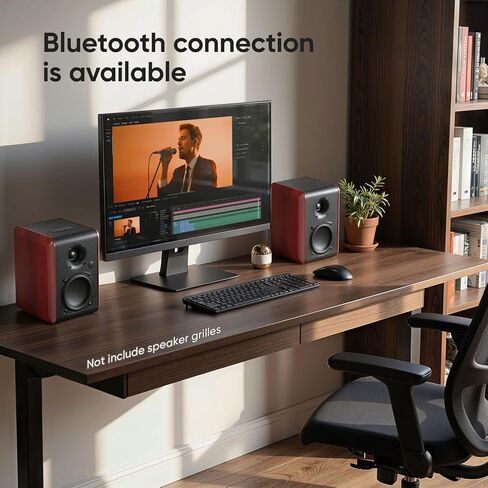 Saiyin Powered Bluetooth Bookshelf Speakers with 3.75" Woofer, 30W*2 Record Player Speakers with TV-ARC/Optical/AUX Input | Turntable Speakers with Subwoofer Line Out for PC,TV, and Home Audio in Saudi Arabia