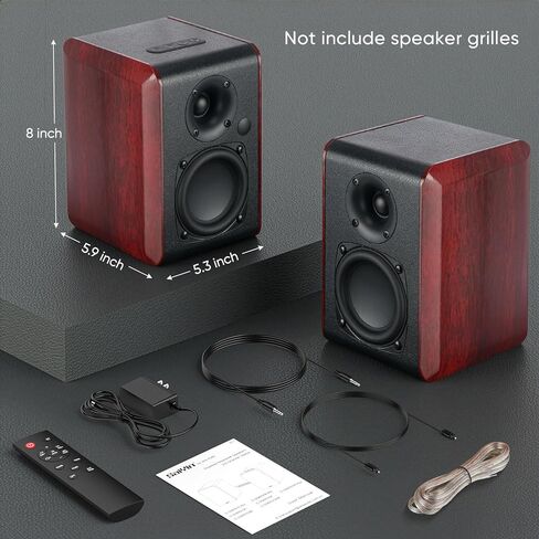 Saiyin Powered Bluetooth Bookshelf Speakers with 3.75" Woofer, 30W*2 Record Player Speakers with TV-ARC/Optical/AUX Input | Turntable Speakers with Subwoofer Line Out for PC,TV, and Home Audio in Saudi Arabia