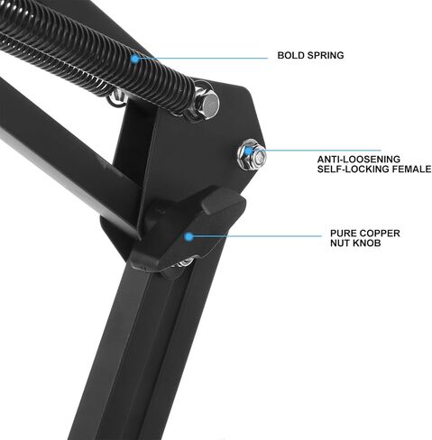 Cabilock Metal Webcam Clamp Stand with Adjustable Scissor Arm, Desktop Camera Holder with 1/4 Inch Screw, Black Suspension Boom Mount for Live Streaming and Video Recording in Saudi Arabia