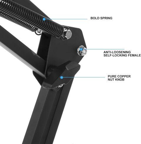 OSALADI Metal Webcam Stand and Desktop Camera Clamp with 1/4 Inch Screw, Adjustable Suspension Boom Scissor Arm for Live Streaming and Video Recording, Black Desktop Holder in Saudi Arabia